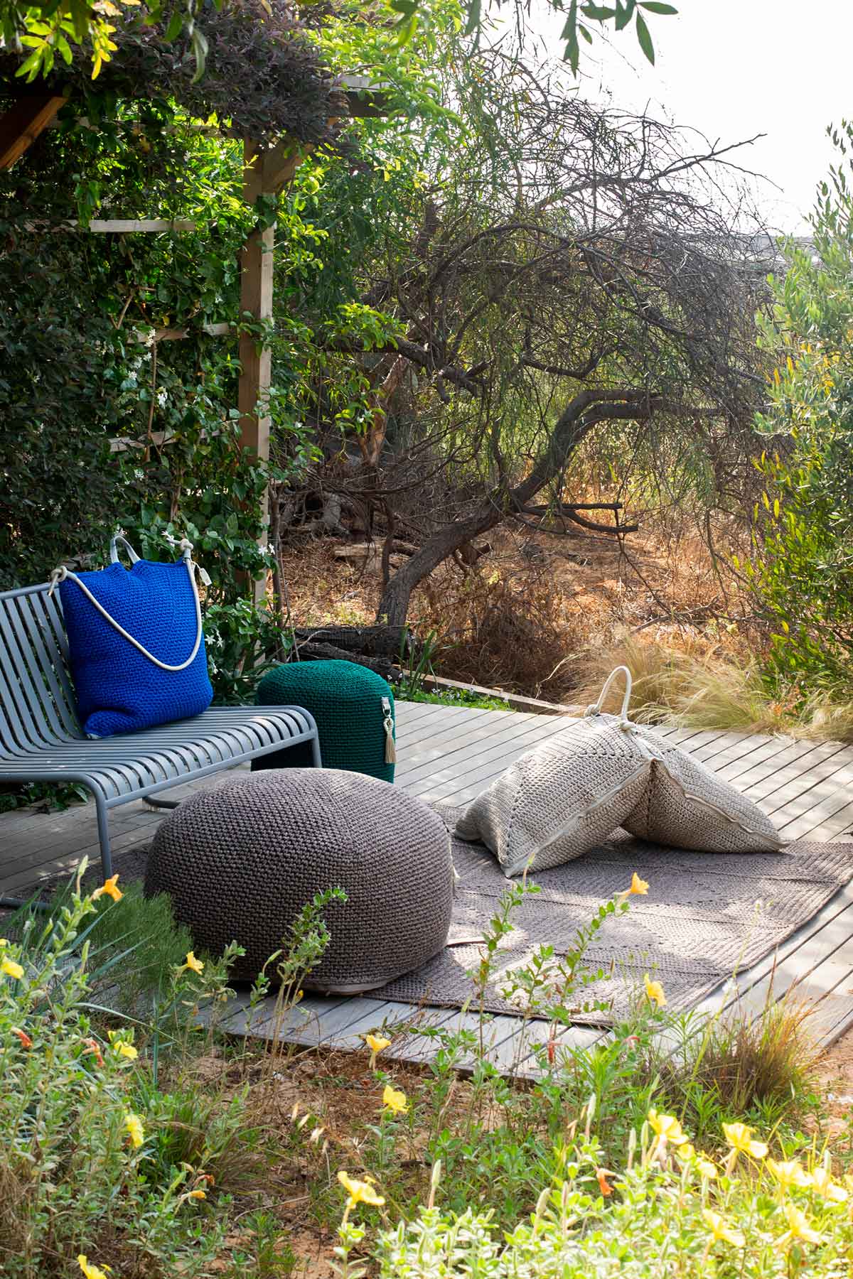 Utendørs Innendørs Kube Puff Granitt